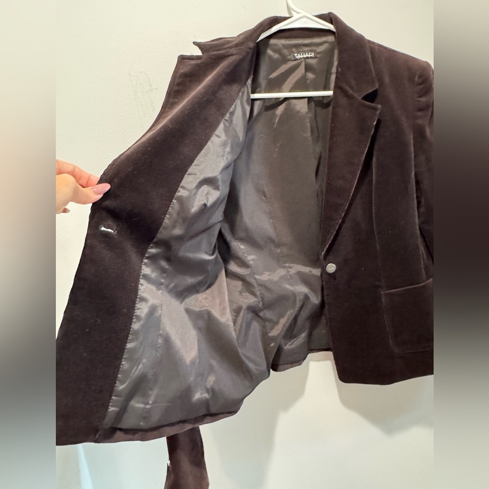 Tahari Brown corduroy Blazer sz 14 office casual everyday - Picture 13 of 14